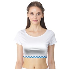 Fish Scales Dragon Circle Short Sleeve Crop Top (tight Fit) by Mariart