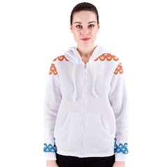 Fish Scales Dragon Circle Women s Zipper Hoodie by Mariart