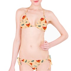 Foxes Animals Face Orange Bikini Set by Mariart