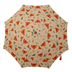 Foxes Animals Face Orange Hook Handle Umbrellas (small) by Mariart