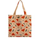 Foxes Animals Face Orange Zipper Grocery Tote Bag View1