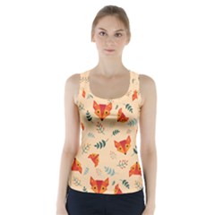 Foxes Animals Face Orange Racer Back Sports Top by Mariart