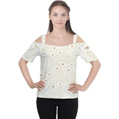 Flower Floral Leaf Women s Cutout Shoulder Tee