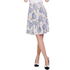 Glass Polka Circle Blue A-line Skirt