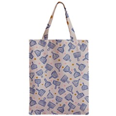 Glass Polka Circle Blue Zipper Classic Tote Bag