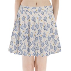 Glass Polka Circle Blue Pleated Mini Skirt by Mariart