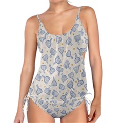 Glass Polka Circle Blue Tankini