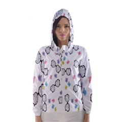 Glasses Bear Cute Doll Animals Hooded Wind Breaker (women) by Mariart