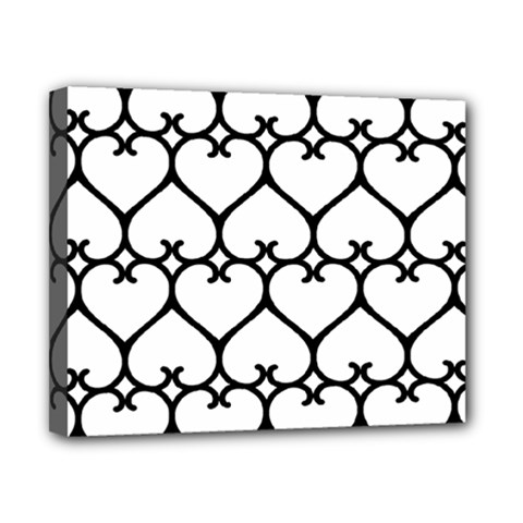 Heart Background Wire Frame Black Wireframe Canvas 10  X 8  by Mariart