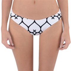 Heart Background Wire Frame Black Wireframe Reversible Hipster Bikini Bottoms