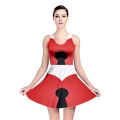 Heart Padlock Red Love Reversible Skater Dress by Mariart