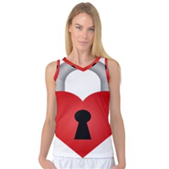 Heart Padlock Red Love Women s Basketball Tank Top by Mariart