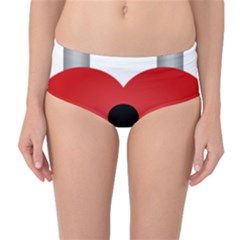 Heart Padlock Red Love Mid-waist Bikini Bottoms