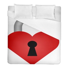 Heart Padlock Red Love Duvet Cover (full/ Double Size) by Mariart