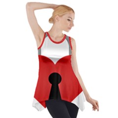 Heart Padlock Red Love Side Drop Tank Tunic by Mariart