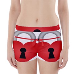 Heart Padlock Red Love Boyleg Bikini Wrap Bottoms by Mariart