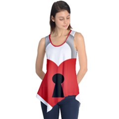 Heart Padlock Red Love Sleeveless Tunic by Mariart