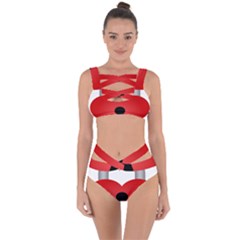 Heart Padlock Red Love Bandaged Up Bikini Set 