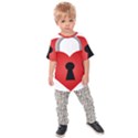 Heart Padlock Red Love Kids Raglan Tee View1