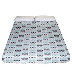 Glasses Black Blue Fitted Sheet (california King Size) by Mariart