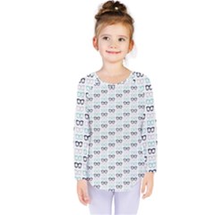 Glasses Black Blue Kids  Long Sleeve Tee