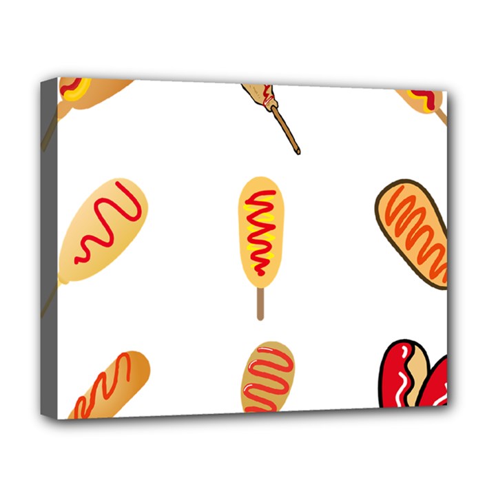 Hot Dog Buns Sate Sauce Bread Deluxe Canvas 20  x 16  