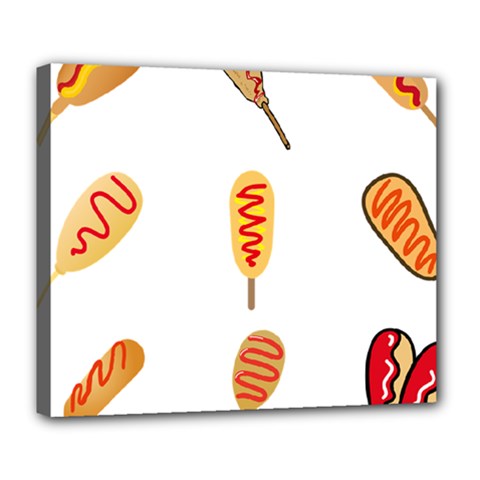 Hot Dog Buns Sate Sauce Bread Deluxe Canvas 24  X 20   by Mariart