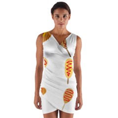 Hot Dog Buns Sate Sauce Bread Wrap Front Bodycon Dress by Mariart