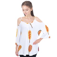 Hot Dog Buns Sate Sauce Bread Flutter Tees