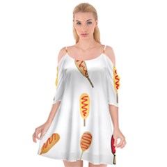 Hot Dog Buns Sate Sauce Bread Cutout Spaghetti Strap Chiffon Dress