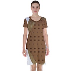 Illustrain Animals Reef Fish Sea Beach Water Seaword Brown Polka Short Sleeve Nightdress