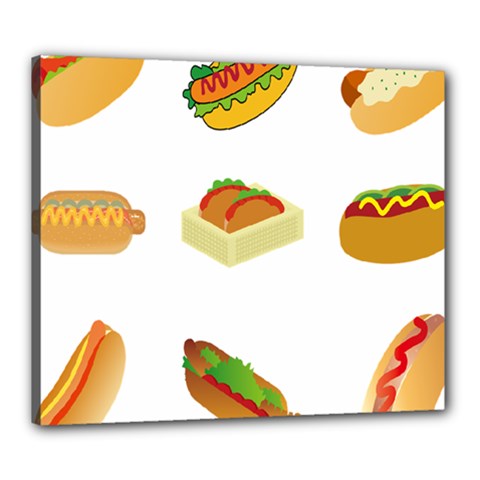 Hot Dog Buns Sauce Bread Canvas 24  X 20 