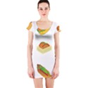 Hot Dog Buns Sauce Bread Short Sleeve Bodycon Dress View1