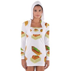 Hot Dog Buns Sauce Bread Women s Long Sleeve Hooded T-shirt