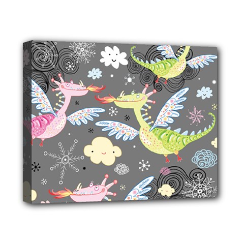 Dragonfly Animals Dragom Monster Fair Cloud Circle Polka Canvas 10  X 8 