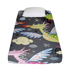 Dragonfly Animals Dragom Monster Fair Cloud Circle Polka Fitted Sheet (single Size) by Mariart