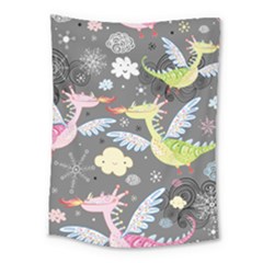 Dragonfly Animals Dragom Monster Fair Cloud Circle Polka Medium Tapestry by Mariart