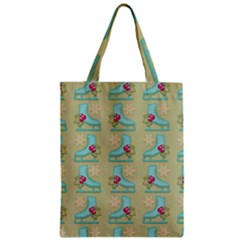 Ice Skates Background Christmas Zipper Classic Tote Bag by Mariart