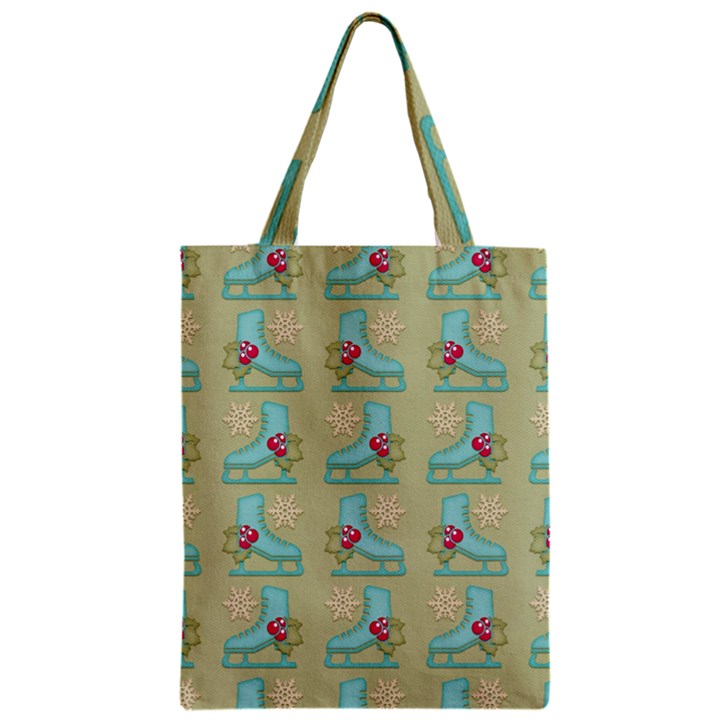 Ice Skates Background Christmas Zipper Classic Tote Bag