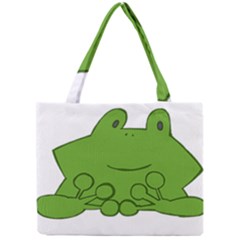 Illustrain Frog Animals Green Face Smile Mini Tote Bag by Mariart