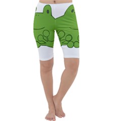 Illustrain Frog Animals Green Face Smile Cropped Leggings  by Mariart