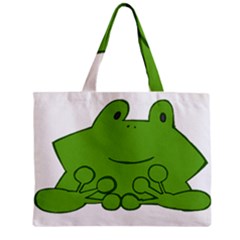 Illustrain Frog Animals Green Face Smile Zipper Mini Tote Bag by Mariart