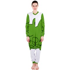 Illustrain Frog Animals Green Face Smile Onepiece Jumpsuit (ladies)  by Mariart