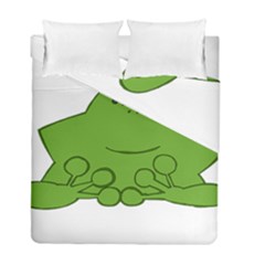 Illustrain Frog Animals Green Face Smile Duvet Cover Double Side (full/ Double Size) by Mariart