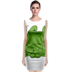 Illustrain Frog Animals Green Face Smile Classic Sleeveless Midi Dress