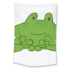 Illustrain Frog Animals Green Face Smile Large Tapestry