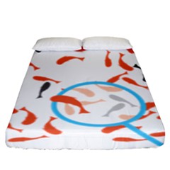 Illustrain Goldfish Fish Swim Pool Fitted Sheet (king Size) by Mariart