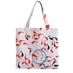 Illustrain Goldfish Fish Swim Pool Zipper Grocery Tote Bag by Mariart