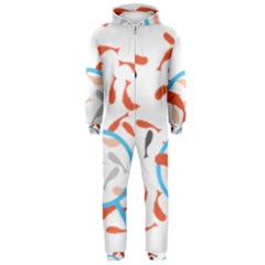 Illustrain Goldfish Fish Swim Pool Hooded Jumpsuit (men)  by Mariart