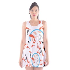 Illustrain Goldfish Fish Swim Pool Scoop Neck Skater Dress by Mariart